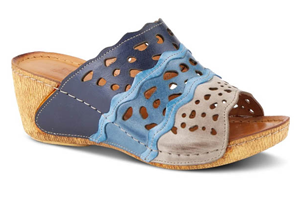 Spring Step Footy Sandal: Blue Multi